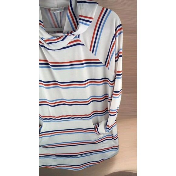 Lu La Roe Pullover Hoodie Size L Striped Kangaroo Pockets Long Sleeve - Picture 6 of 11